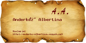 Anderkó Albertina névjegykártya